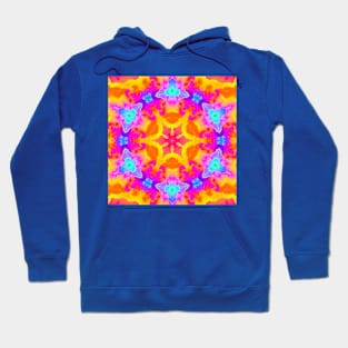 Radiant mandala with star - yellow + blue Hoodie